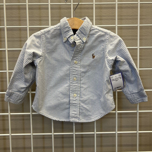 Ralph Lauren Stripe LS Button Up - 12m