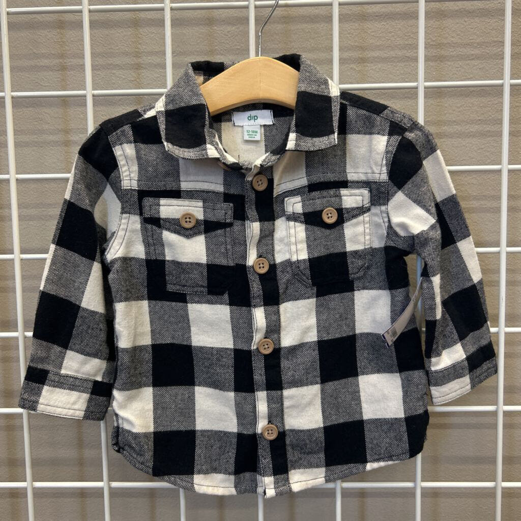Dip Plaid LS Button Up - 12/18m
