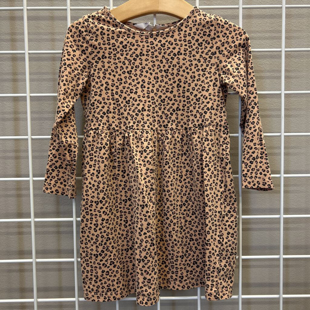 H&M Leopard LS Dress - 3/4T