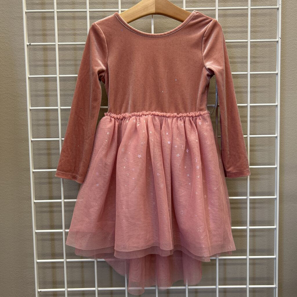 Cat & Jack Velvet Star LS Dress - 4T