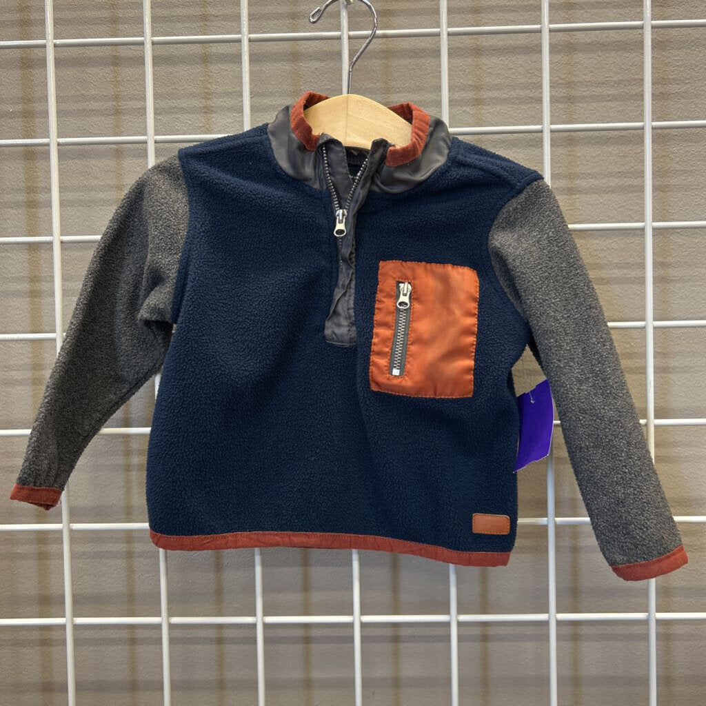 7 For All Mankind Fleece Quarter Zip Pullover - 12m