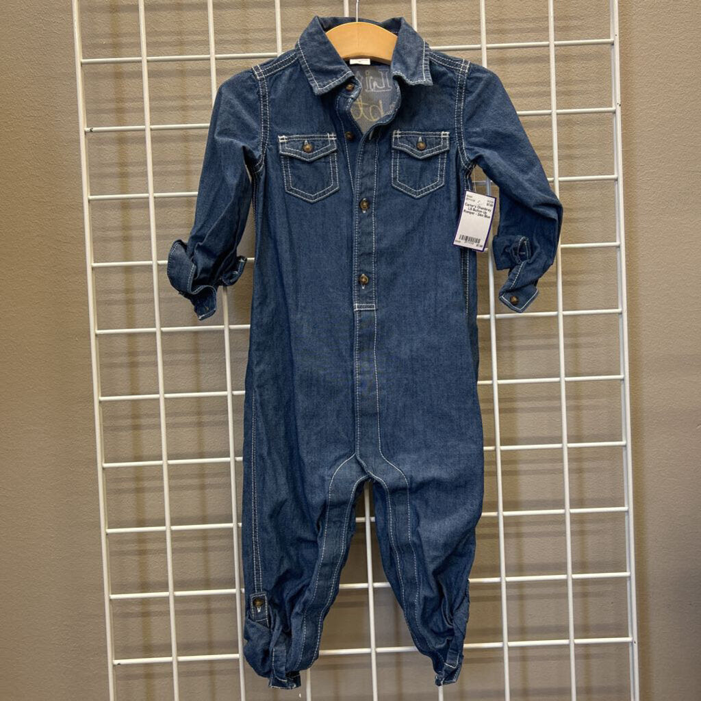 Carter's Chambray LS Button Up Romper - 24m