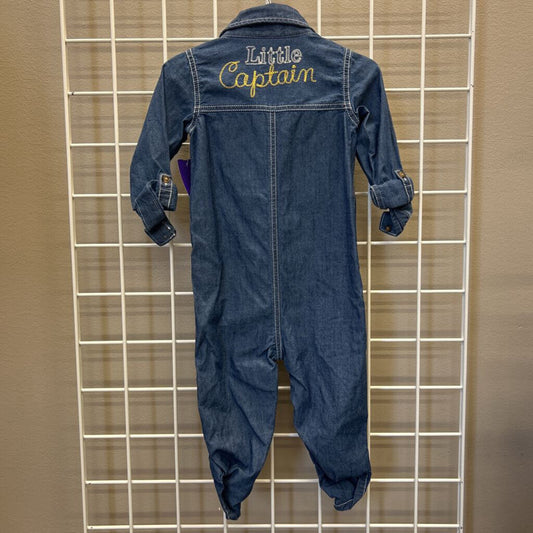 Carter's Chambray LS Button Up Romper - 24m