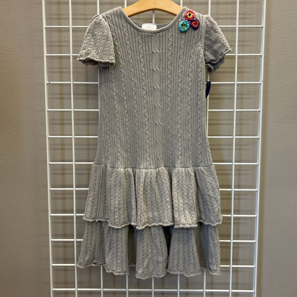 Hanna Andersson Knit Ruffle SS Dress - 12