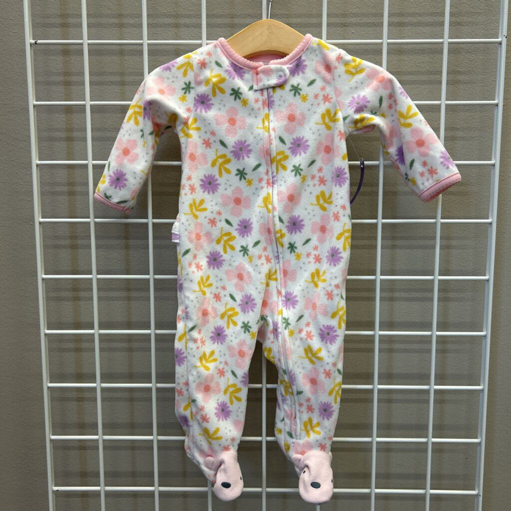 Carter's Floral Fleece Zip Sleeper - 3/6m