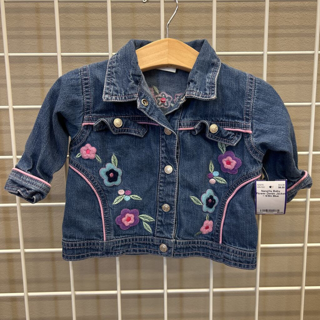 Nanette Baby Flower Denim Jacket ~ 6/9m