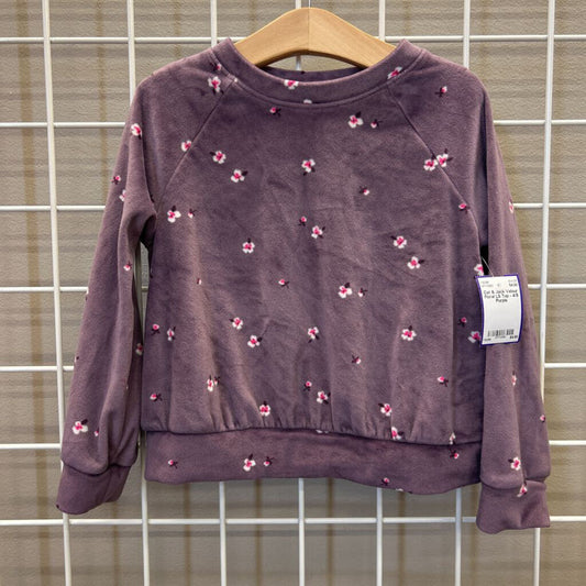 Cat & Jack Velour Floral LS Top - 4/5