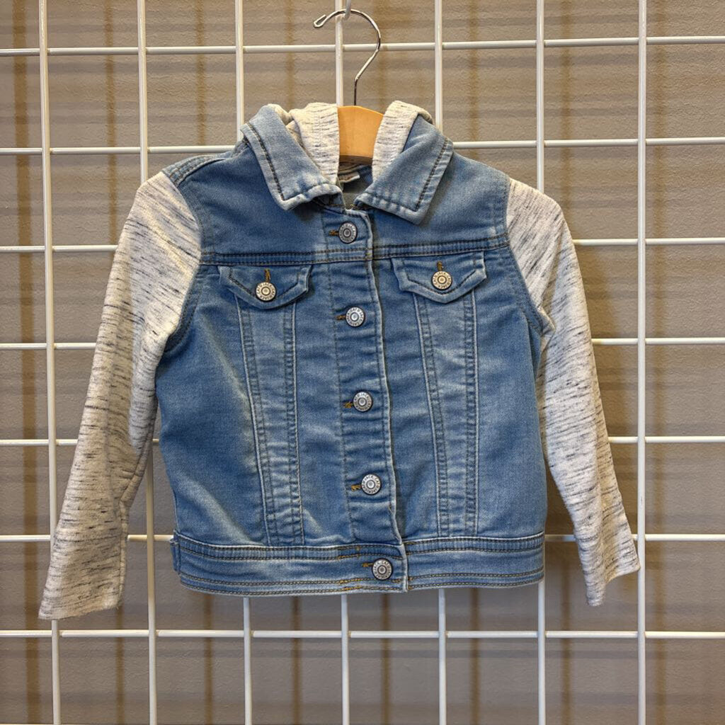Cat & Jack Mixed Fabric Denim Jacket - 3T