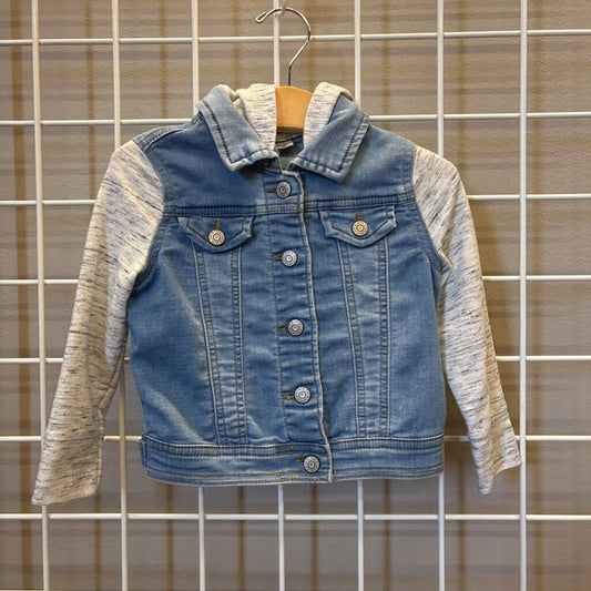Cat & Jack Mixed Fabric Denim Jacket - 3T