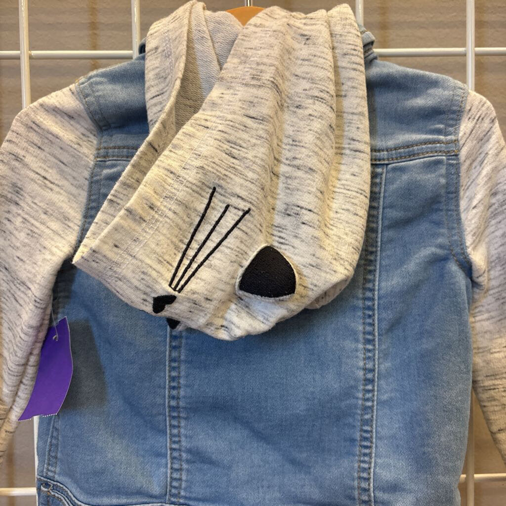 Cat & Jack Mixed Fabric Denim Jacket - 3T