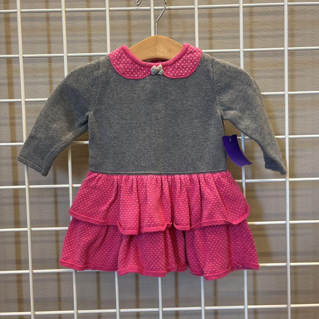 Gymboree Knit Collar LS Dress - 6/12m
