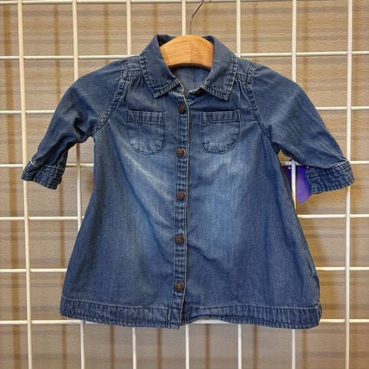 Old Navy Chambray LS Dress - 3/6m
