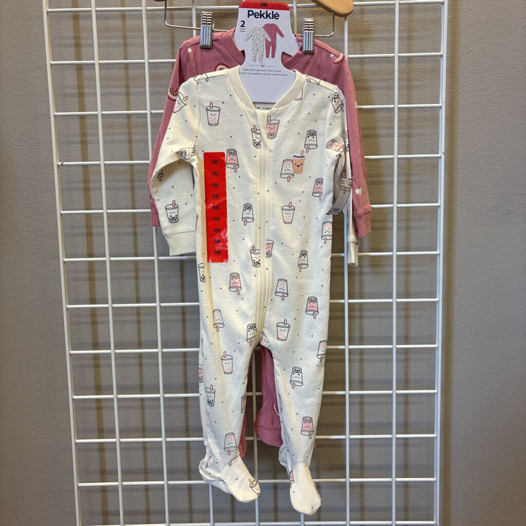 NWT Pekkle Set of 2 Zip Sleepers - 9m