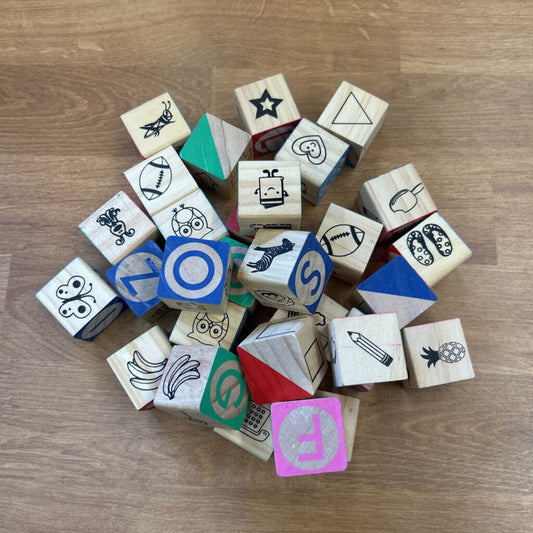 Bag of Alphabet Wood Blocks