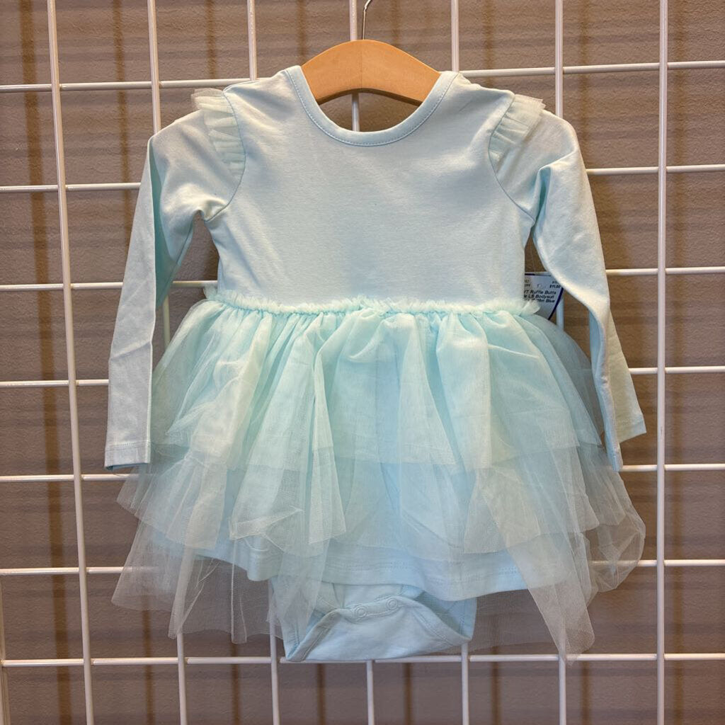 NWT Ruffle Butts Tulle LS Bodysuit Dress - 12/18m
