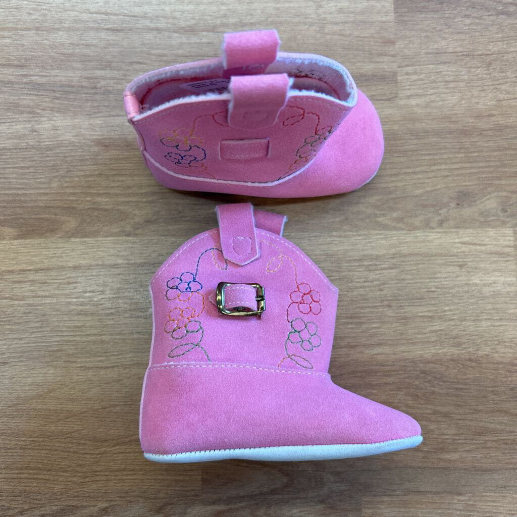 Pink Cowgirl Boot Crib Shoes - Infant
