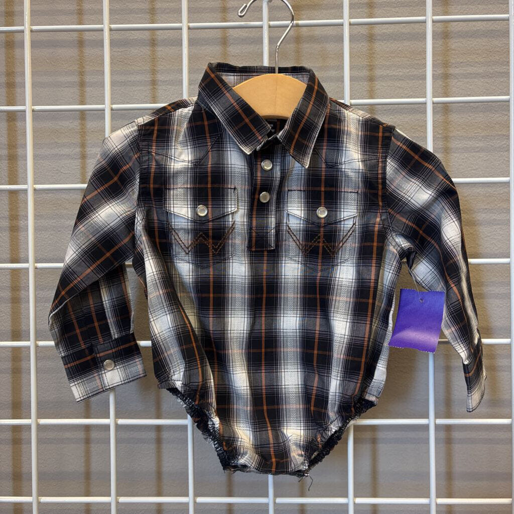 Wrangler LS Snap Onesie - 6/9m