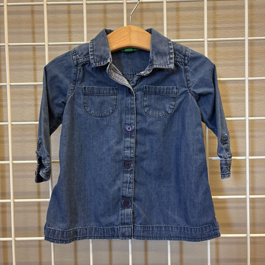 Dip Chambray LS Dress - 6/12m