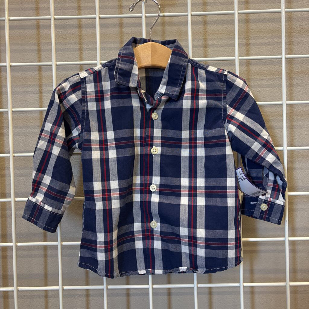 Nautica Plaid LS Button Up - 12m