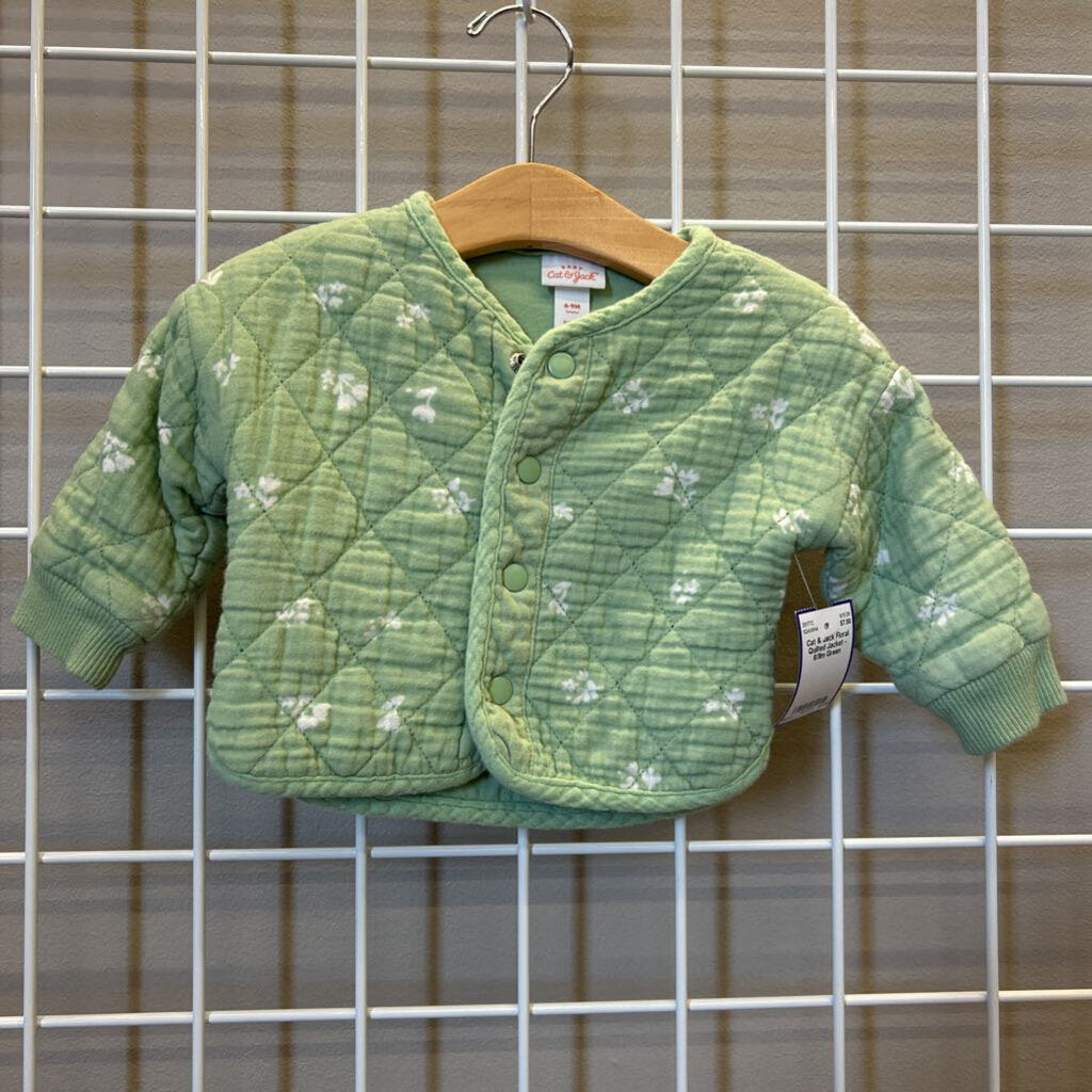Cat & Jack Floral Quilted Jacket - 6/9m