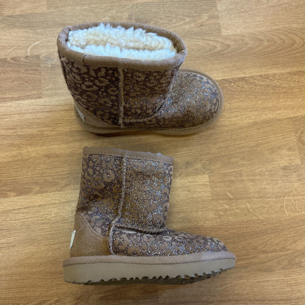 Ugg Brown Leopard Boots (bent) - 8