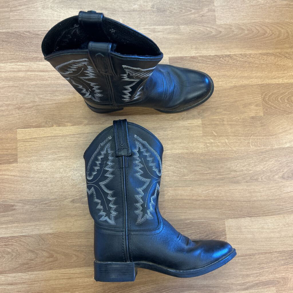 Old West Black Cowboy Boots - 1