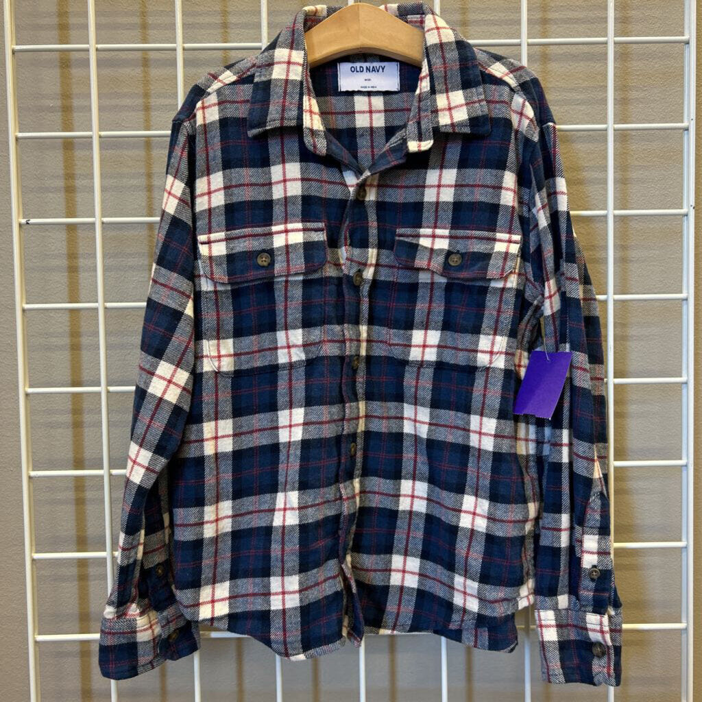 Old Navy Plaid Flannel LS Button Up - 8