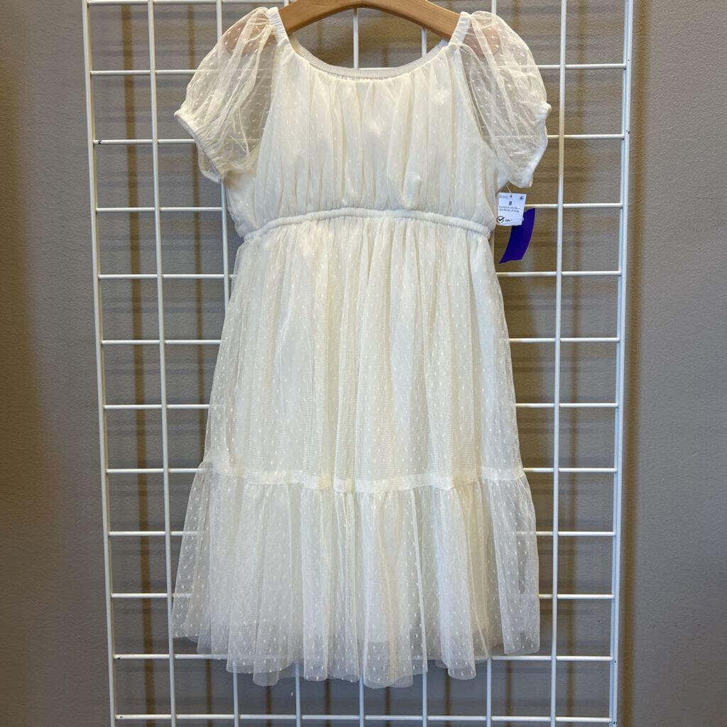 NWT Osh Kosh Lace Swiss Dot SS Dress - 8