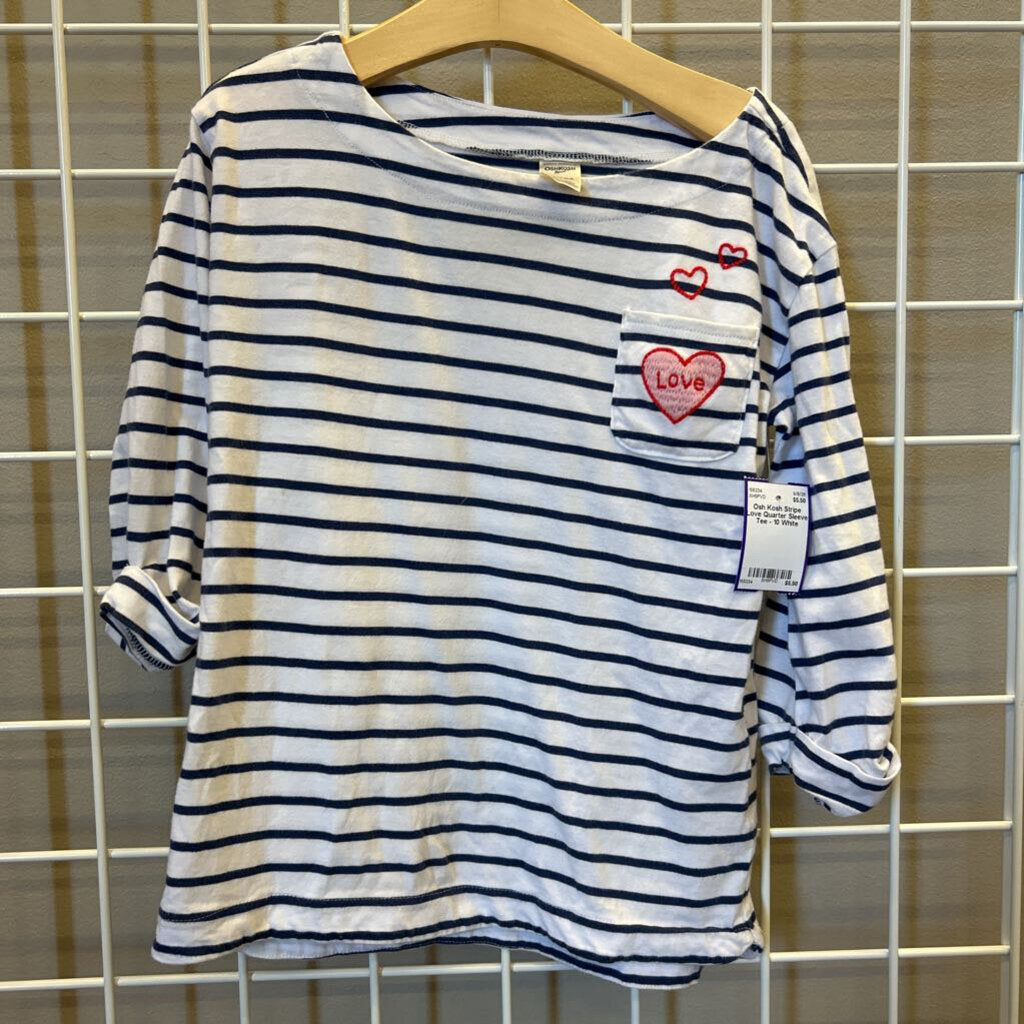 Osh Kosh Stripe Love Quarter Sleeve Tee - 10