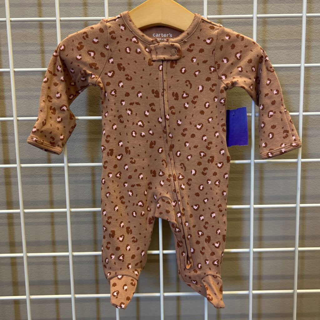 Carter's Leopard Zip Sleeper - NB