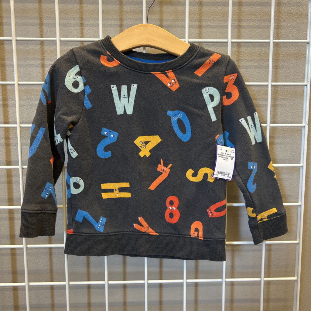 Cat & Jack Alphabet Crewneck (wash wear) - 3T