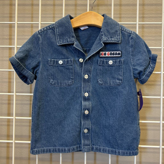 Old Navy Ice Cream Denim SS Button Up - 3T
