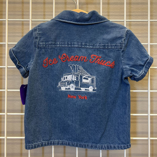 Old Navy Ice Cream Denim SS Button Up - 3T