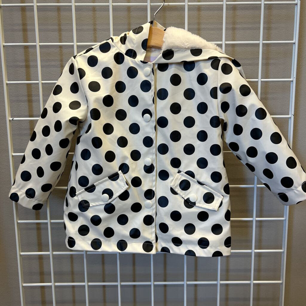Liv & Lottie Fleece Lined Dot Rain Jacket - 2T