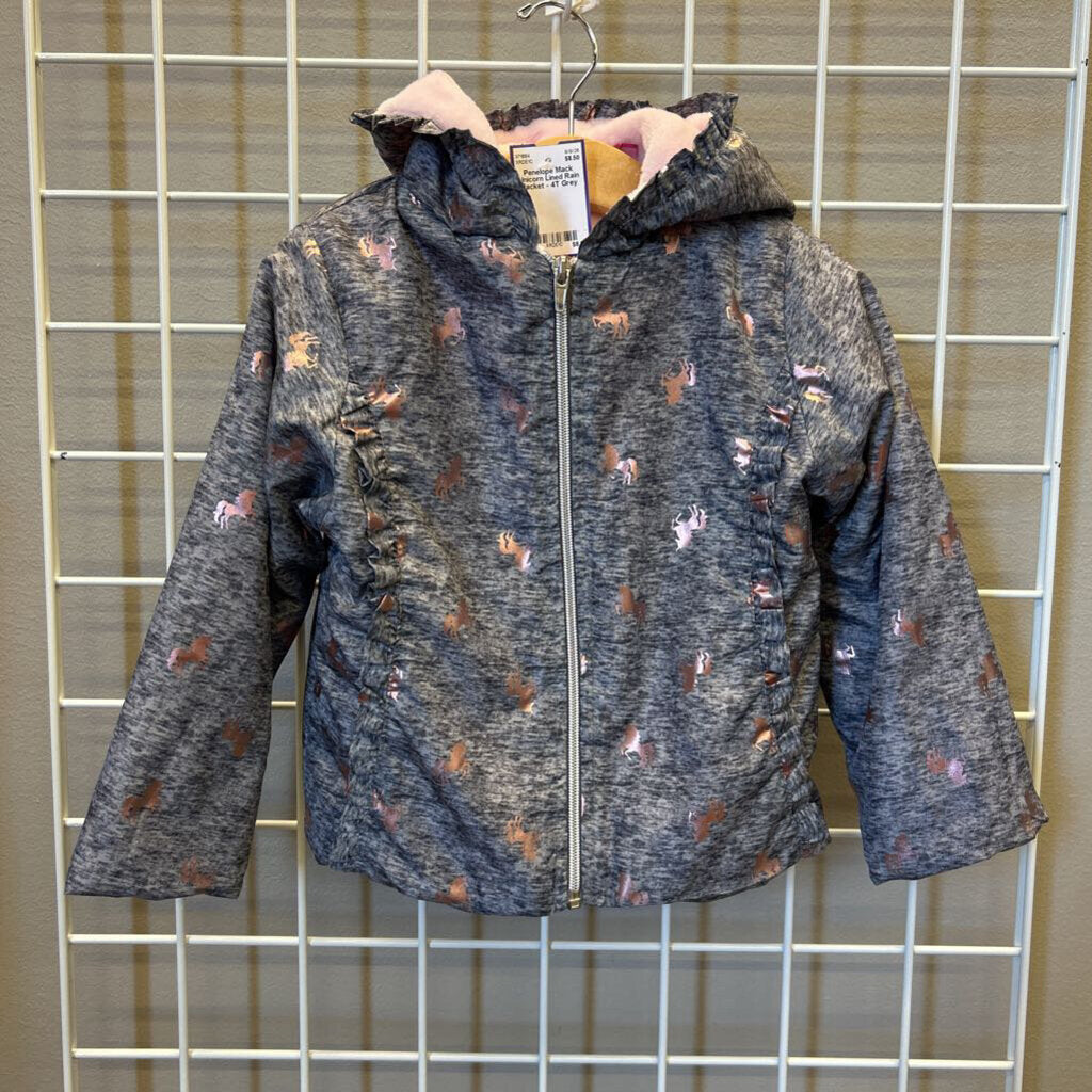 Penelope Mack Unicorn Lined Rain Jacket - 4T