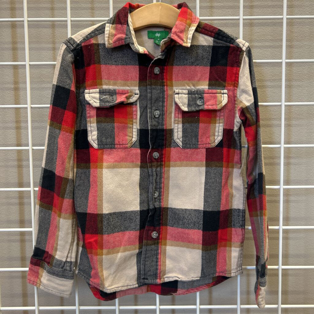 Dip Plaid Flannel LS Button Up - 6/7
