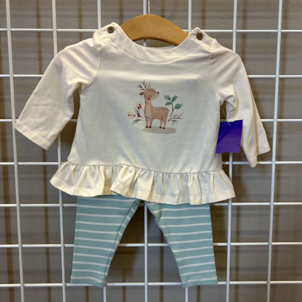 Cloud Island Deer Two Pc Set - 3/6m