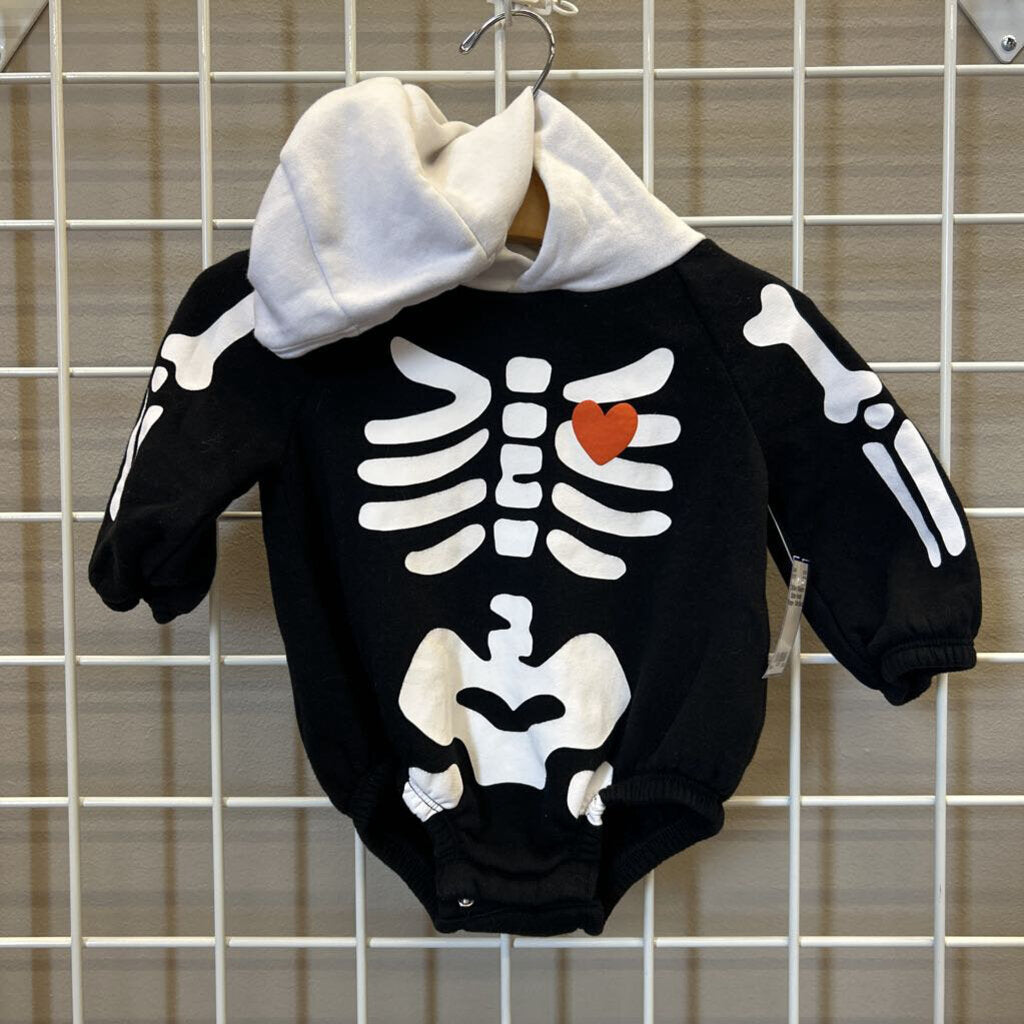 Old Navy Skeleton Bubble Hoodie Romper - 3/6m