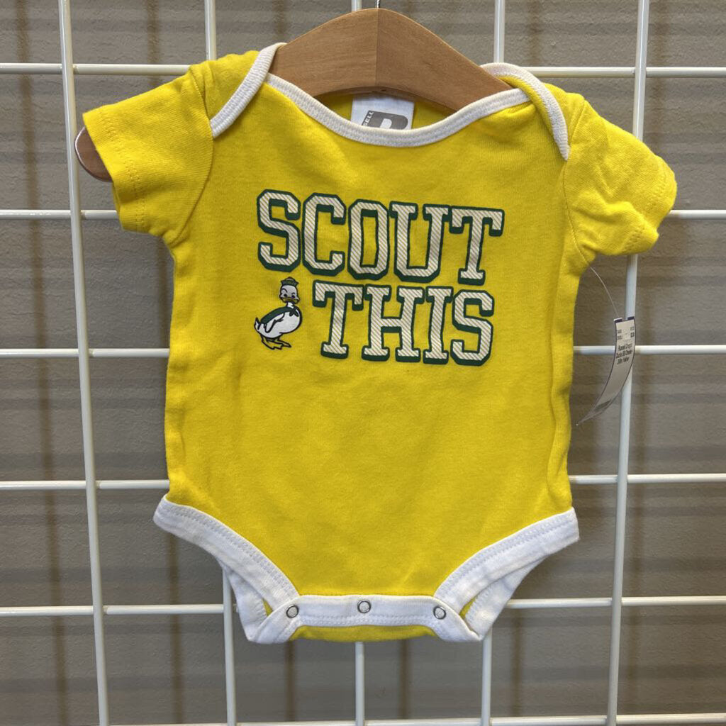 Russell Oregon Ducks SS Onesie - 3/6m