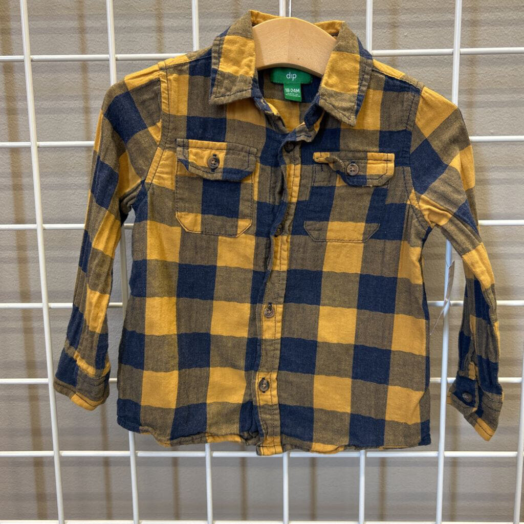 Dip Plaid LS Button Up - 18/24m