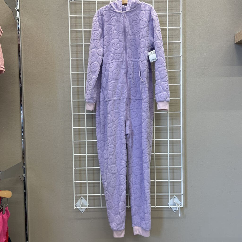 Cat & Jack Fleece Smile Zip Hoodie Pj One Pc - 10/12