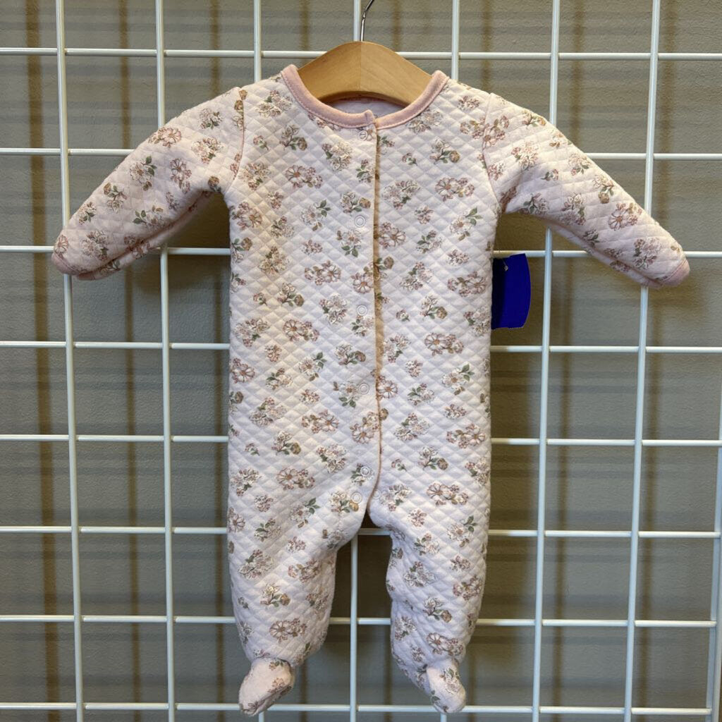 Kyle & Deena Floral Quilted Snap Sleeper - 0/3m