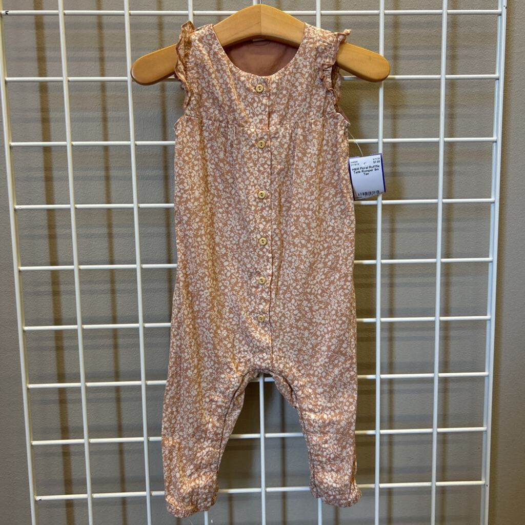 H&M Floral Rufffle Tank Romper 9m