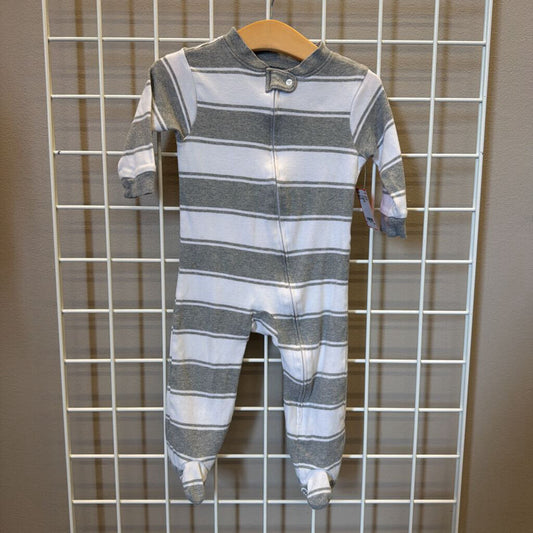 Burt's Bees Stripe Zip Sleeper - 6/9m