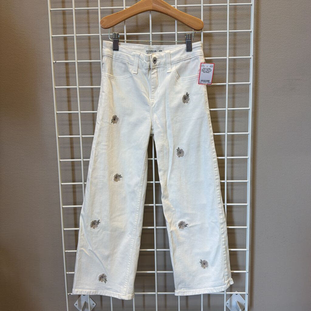 Abercrombie Flower High Rise Wide Leg Jeans - 9/10