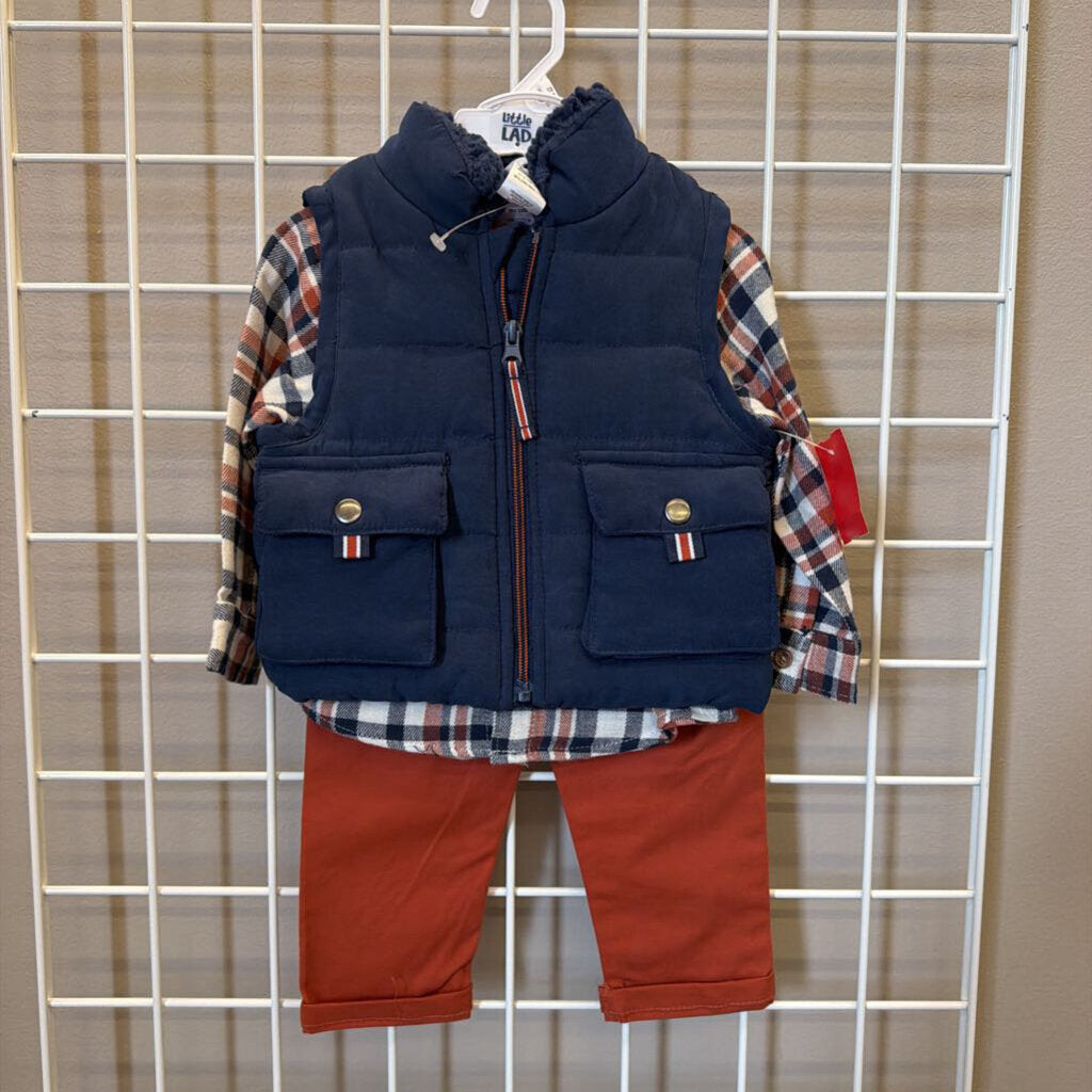 NWT Little Lad Vest Three Pc Set - 12m