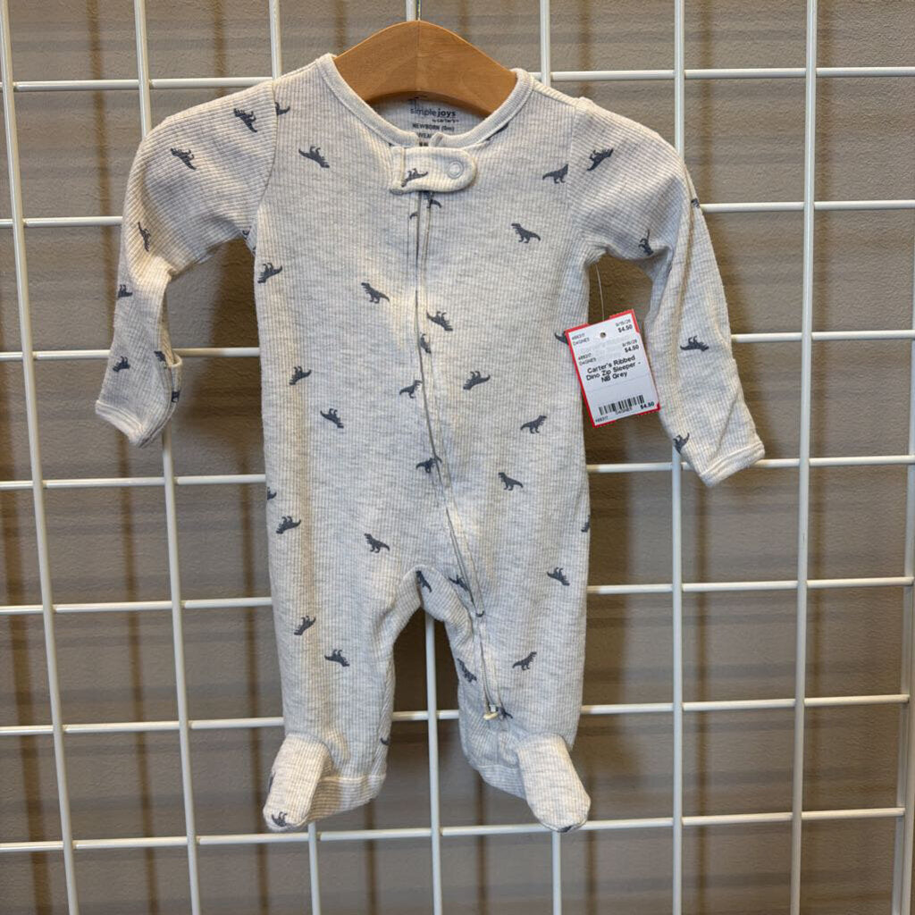 Carter's Ribbed Dino Zip Sleeper - NB
