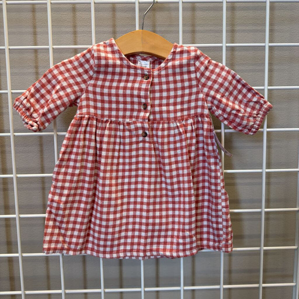 Carter's Gingham LS Dress - 6m