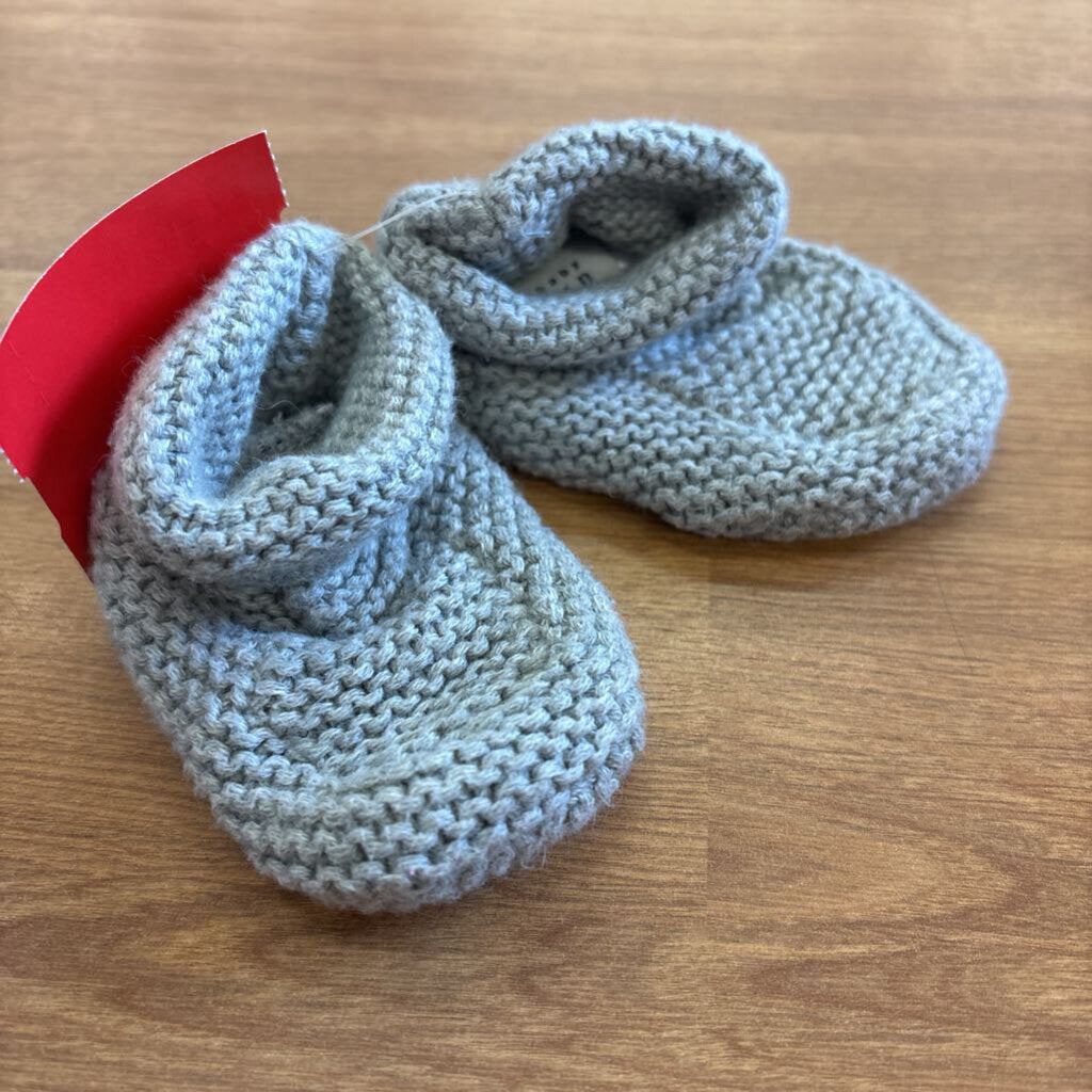 Baby Gap Knit Grey Booties - 0/3m