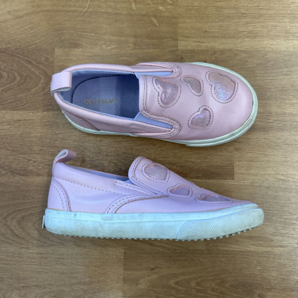 Old Navy Pink Heart Slip On Sneakers - 7
